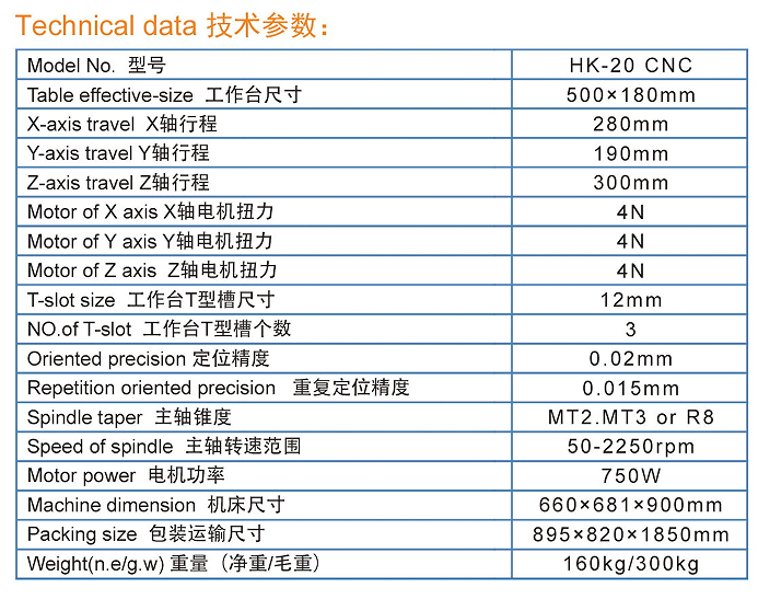 SMALL CNC MILLING HC-210CNC