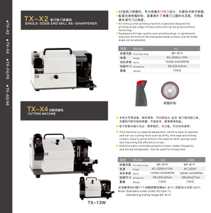 X2 SINGLE -EDGE END MILL RE-SHARPENER 