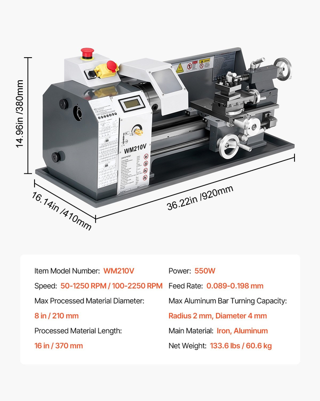 BENCH LATHE WM210V(210X400MM)