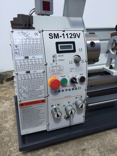 SM-1129V.Bench Lathe, 750mm Centres, 290mm Swing, 38mm Bore, Variable Speed, 2 Axis Digital Read Out