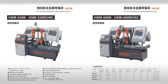 NC -HORIZONTAL METAL SAWING BAND MACHINE SERIES HSM330.HSM330CNC 