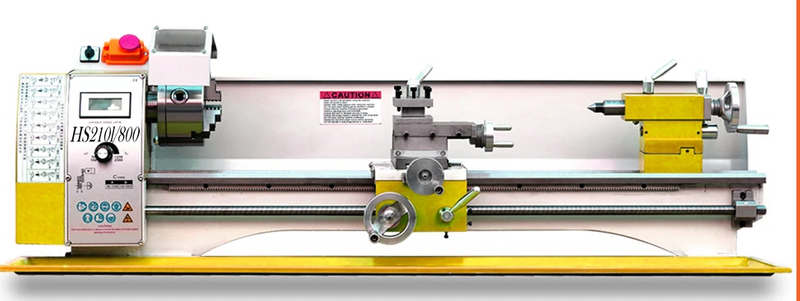 HS210L /800MM 1100W Brushless Motor Quenched Bed Super 210*800mm Capacity MT5 Spindle Mini Metal Lathe Machine
