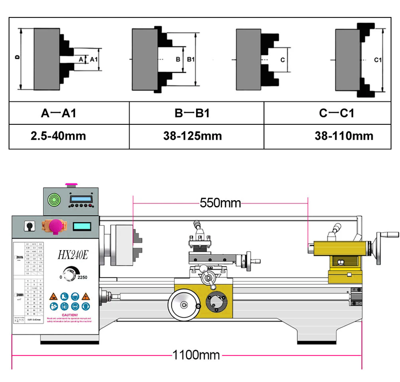 HC240E Semi-CNC Lathe Machine