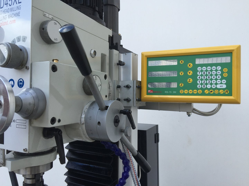 MD45XL. Mill Drill with DRO. Geared Drive Mill Drill, Coolant, Dovetail Guides,