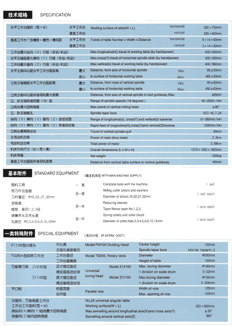 UNIVERSAL MILLING MACHINE X8132