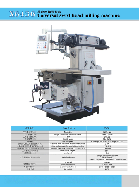DRILLING AND MILLING MACINE X6436