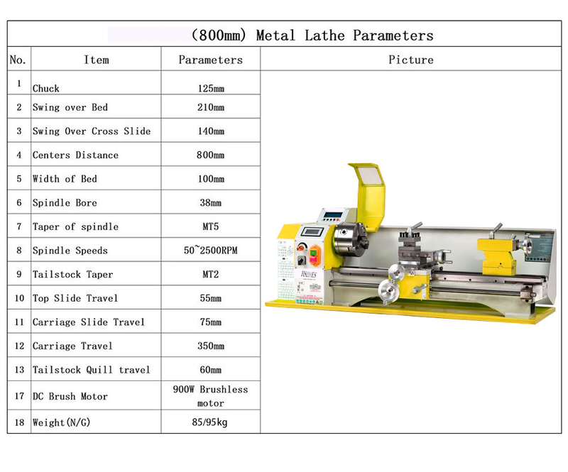 HC210ESX800 Auto Left&Right Threading Making Mini CNC Metal Lathe Machine