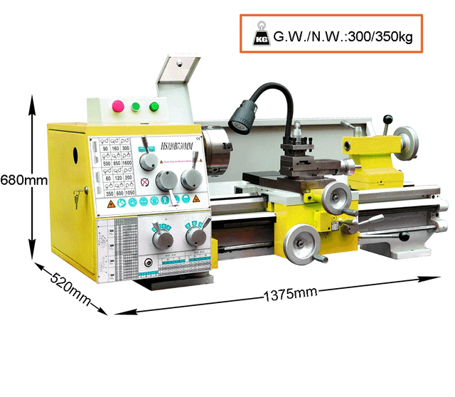 HS320B/750MM MT5 Spindle 750W Motor Metal Lathe Machine