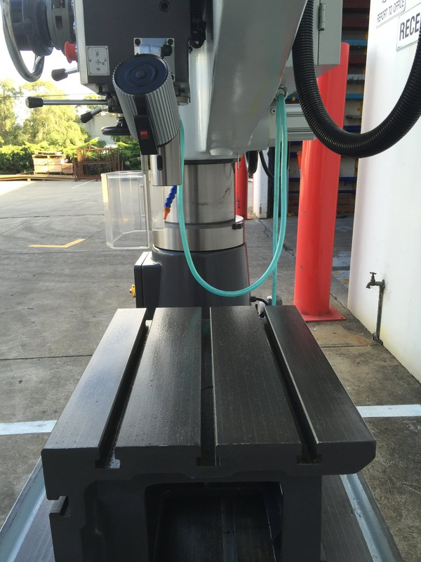 Radial Arm Drill Steelmaster. 1600mm Arm, 50mm Drilling Capacity, 5 M.T. Spindle,