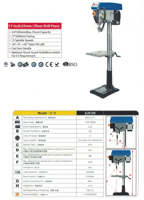 DRILL PRESS ZJ5125