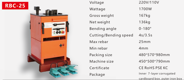 PORTABLE REBAR BENDER RBC-25