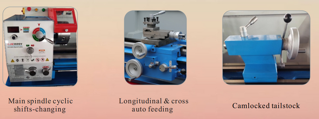 BIG SPINDLE 52MM VARIO STEPLESS LIGHT DUTY LATHE CJM360GV