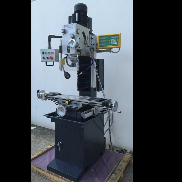 MD45XL. Mill Drill with DRO. Geared Drive Mill Drill, Coolant, Dovetail Guides,