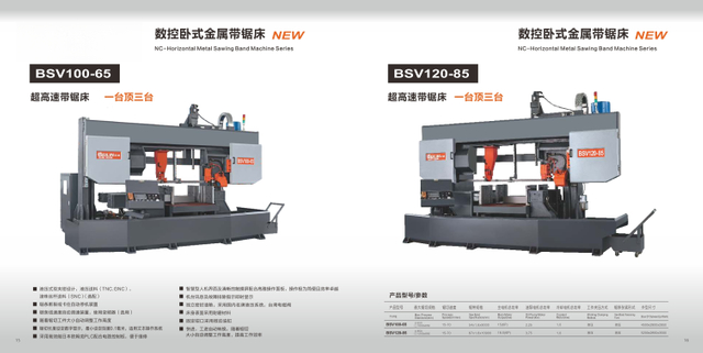 DOUBLE COLUMN HORIZONTAL METAL BAND SAWING MACHINE HIGH SPEED BSV10065P