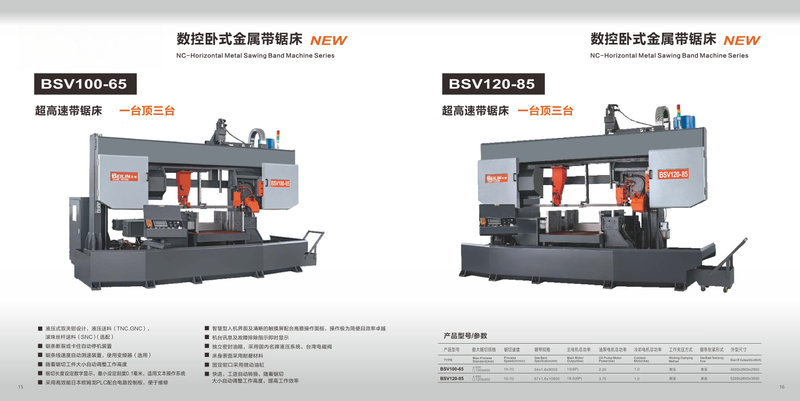 DOUBLE COLUMN HORIZONTAL METAL BAND SAWING MACHINE HIGH SPEED BSV10065P