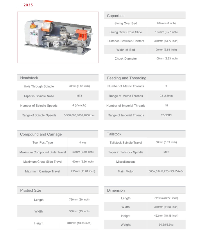 BENCH LATHE 2035