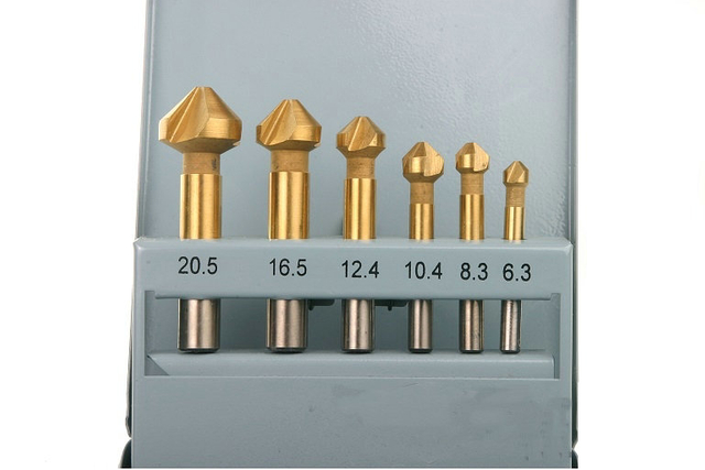 6 Delige HSS – TIN Verzinkfrezenset