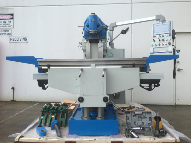 FU-460s-16. Universal Mill 1635mm x 460mm Table, ISO 50 Vertical Spindle, 3 Axis DRO