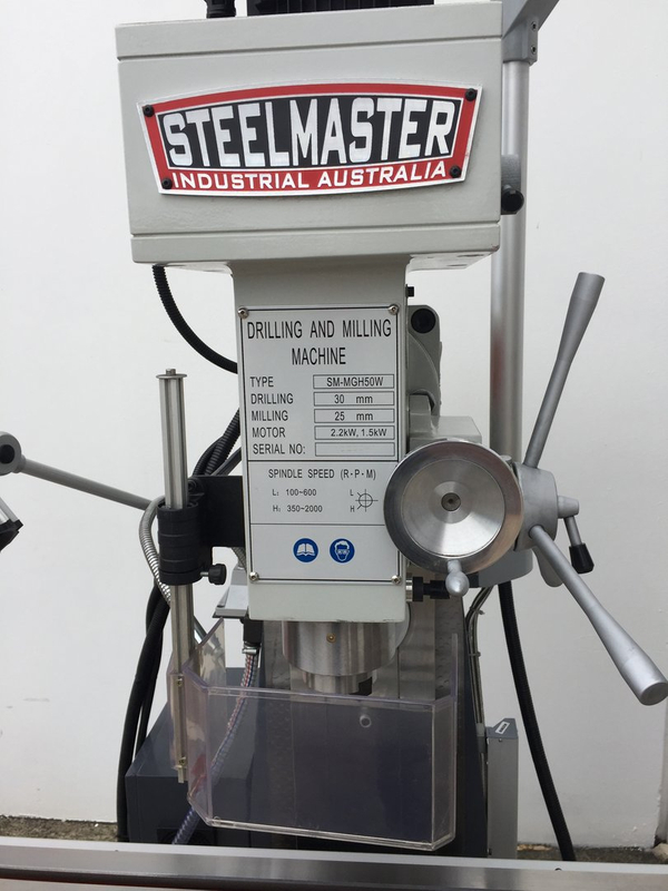 MGH50W. Universal Mill Steelmaster. Variable Speed, Gear Drive with 3 Axis Digital Readout