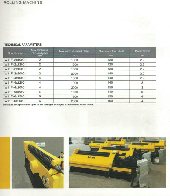 W11F SERIES MECHANICAL 3-ROLLER ASYMMETRICAL PLATE ROLLING MACHINE 