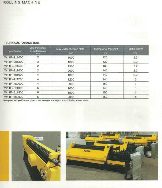 W11F SERIES MECHANICAL 3-ROLLER ASYMMETRICAL PLATE ROLLING MACHINE 