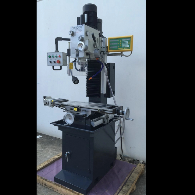 MD45. Mill Drill. Steelmaster Geared Head Drive, Dovetail Guides, Coolant, LED Work Light