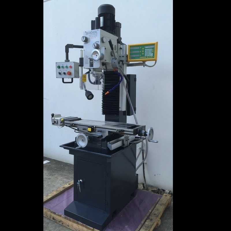 MD45. Mill Drill. Steelmaster Geared Head Drive, Dovetail Guides, Coolant, LED Work Light
