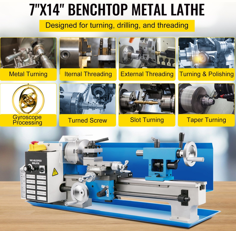 BENCH LATHE 7"x14" (180X350MM)DRO