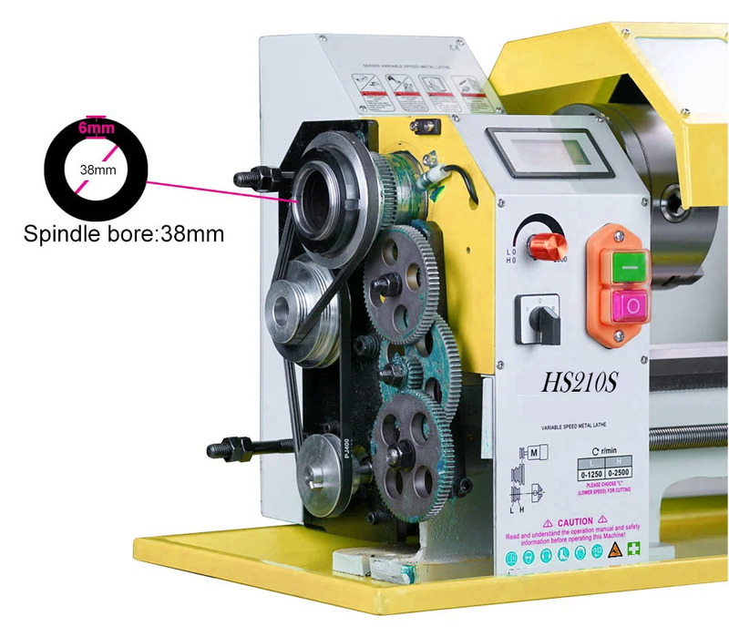 HS210X600S 900W Rated Output Power Brushless Motor 6mm Thickness Spindle Mini Metal Lathe Machine